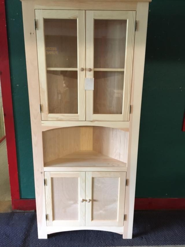 Tall Lancaster Corner Hutch Allards' Unfinished Furniture