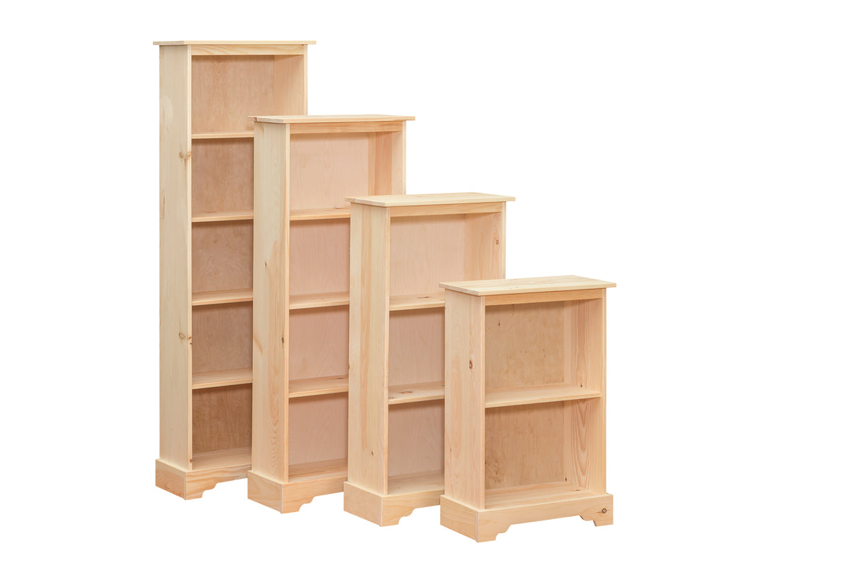 24" X 60" Pine Bookshelf Allards' Unfinished Furniture