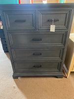 Gray: Five Drawer Wide Chest