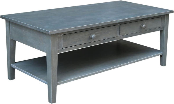 Gray Coffee Table with Drawers