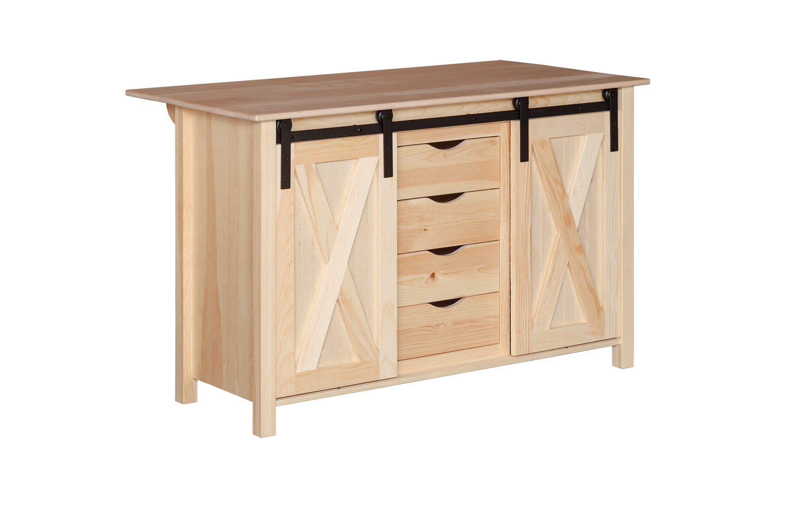 Rolling Barn Door Kitchen Island Allards' Unfinished Furniture